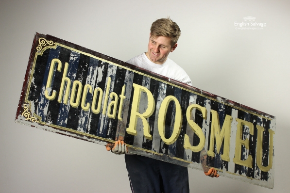 French Chocolate Advertising Glass Sign