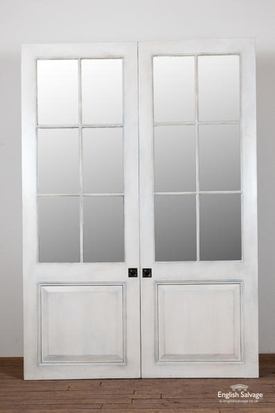 (SetE5) Heavy double panelled mirrored doors