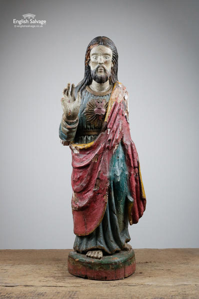 18th Century Polychrome Wood Christ Statue