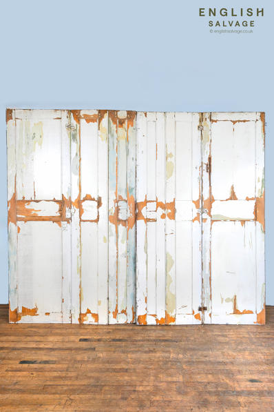 19th Century shabby antique pine shutters