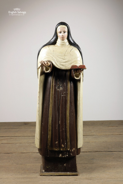 Late 18th C Continental Nun / Saint Statue