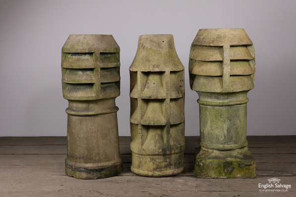 Antique Buff Louvred Chimney Pots