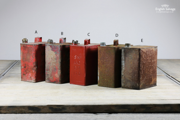 Selection of Vintage Petrol / Fuel Cans