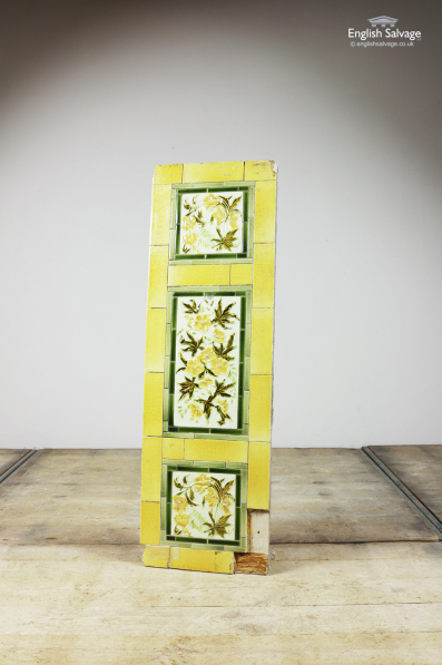 Reclaimed Yellow Green Flower Leaf Tile Panel