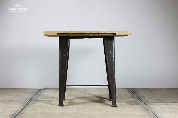 Vintage Industrial Table Base with Pine Top