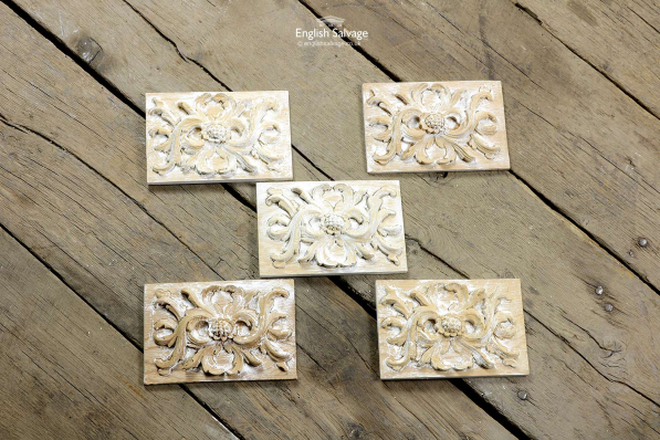 Italian Carved Pine Floral & Foliate Plaques 