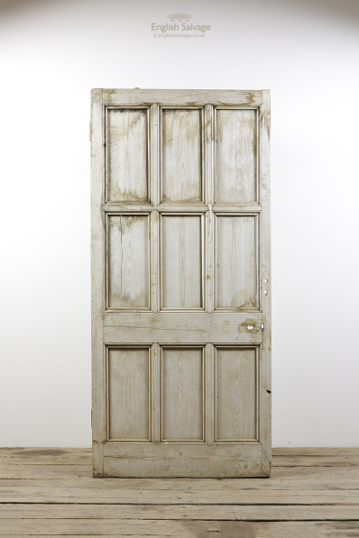 Reclaimed Large Pine 9 Beaded Panel Door