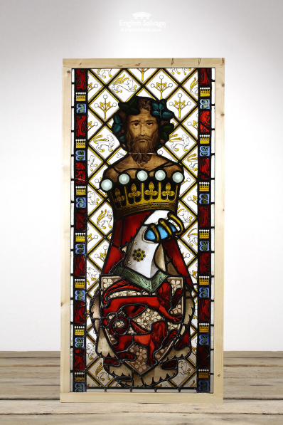 Reclaimed Armorial Stained Glass Panel