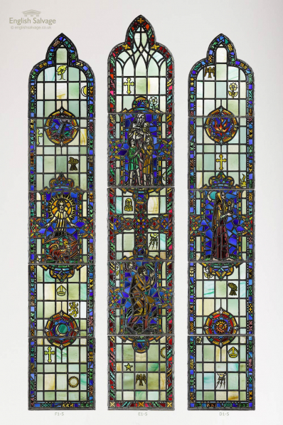 Mid 20thC religious stained glass windows