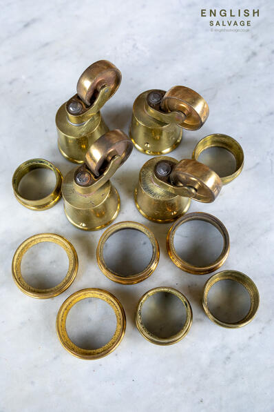 A set of reclaimed brass castors