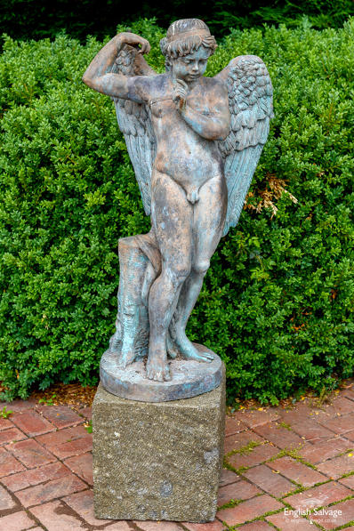 Antique bronze angel figure