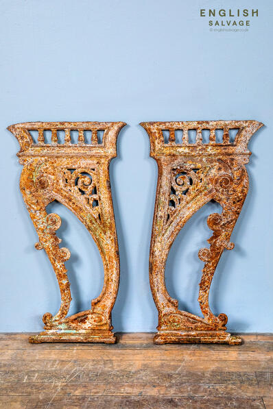 Antique cast iron brackets or stands