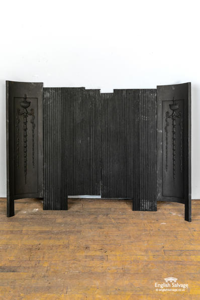 Antique cast iron fireback cheeks/panels