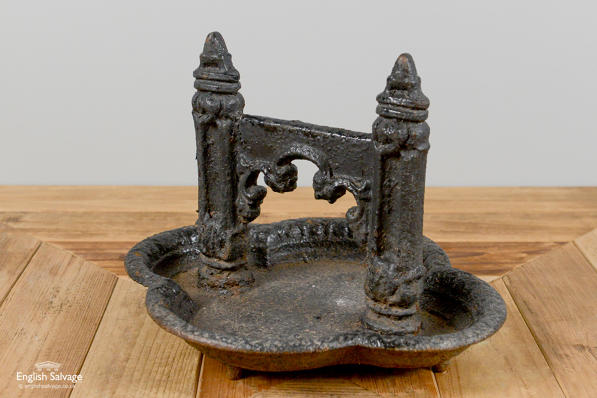 Antique gothic style cast iron boot scraper