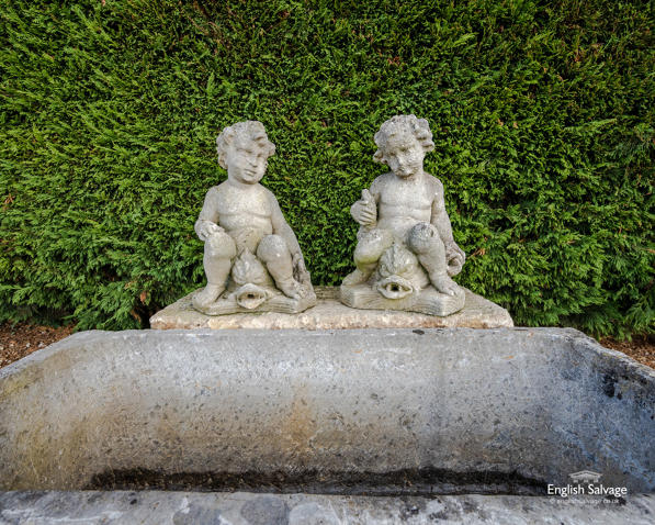 Antique limestone boy water features
