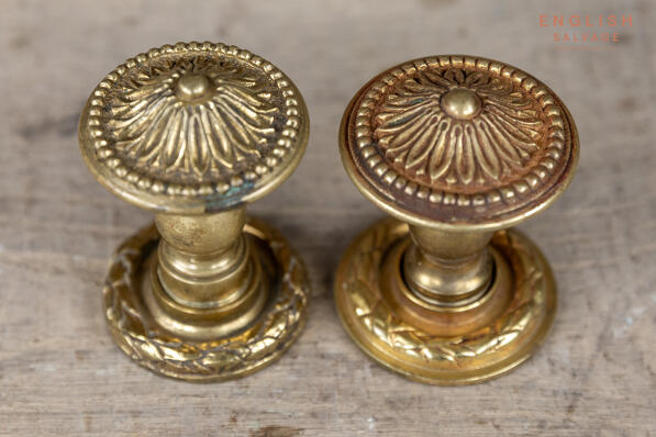 Antique ornate oval door knobs 