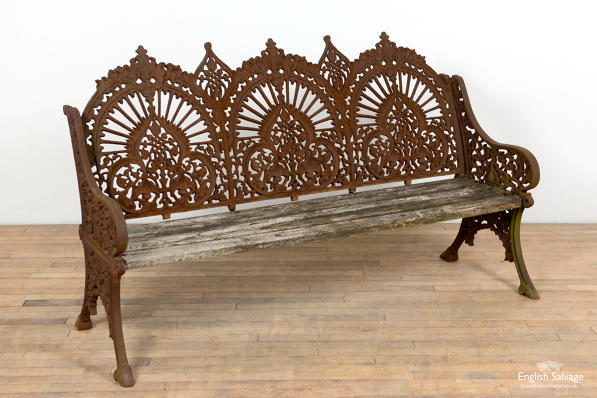 Antique Persian style triple arch bench