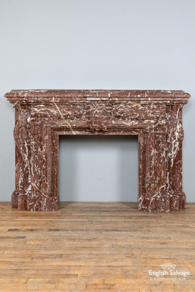 Antique rouge marble fire surround