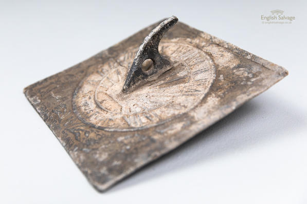 Antique square lead sundial plate