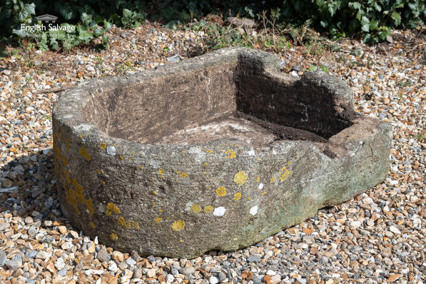 Antique stone bow fronted trough
