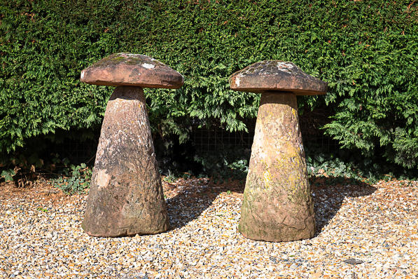 Antique tall staddle stones