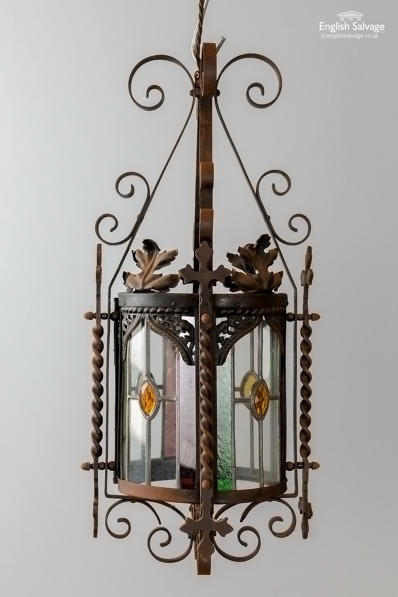 Antique wrought iron gothic lantern 