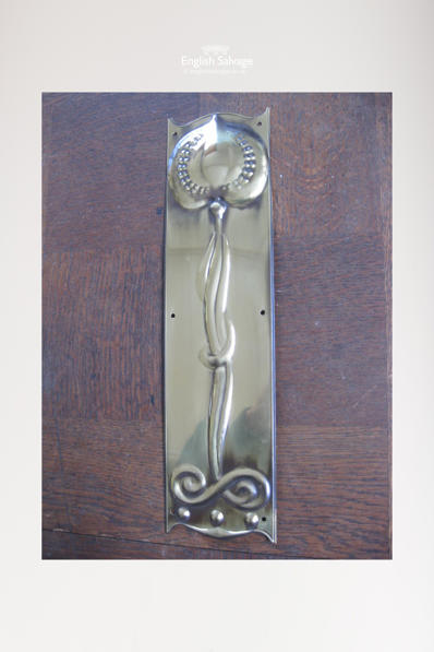 Art nouveau Nickel (and brass) finger plates
