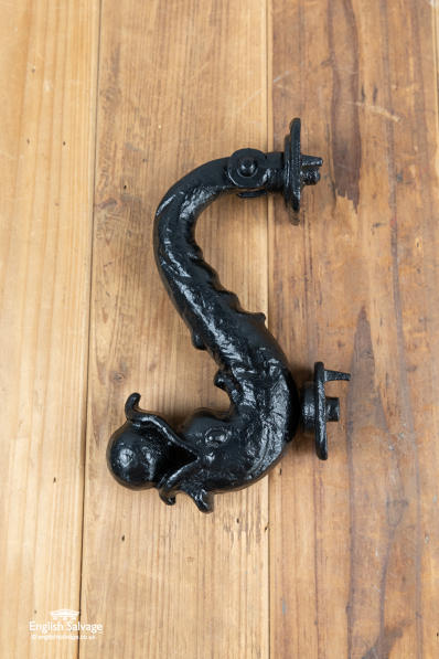Black cast iron dolphin door knocker