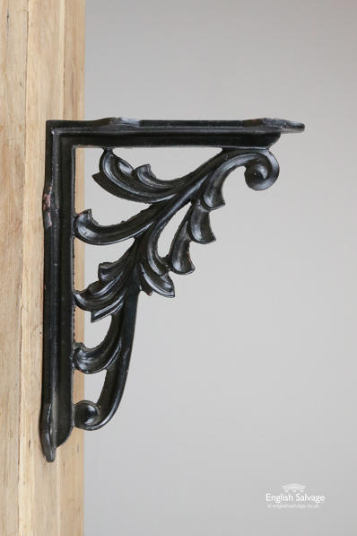 Black painted acanthus wall brackets