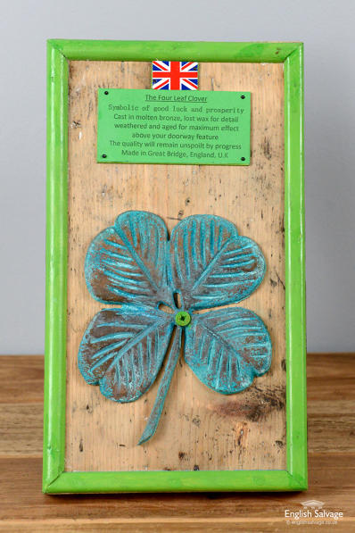 Bronze four-leaf clover plaque