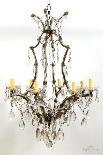 C1910 French Marie Theres 8 Light, Chandelier In English From French