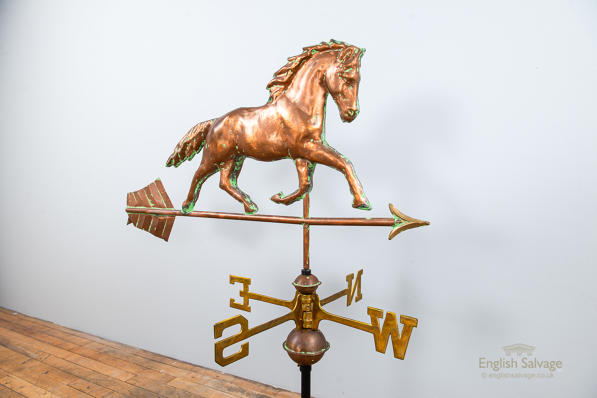 Charming galloping horse copper weathervane