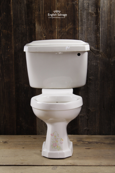 Close Coupled Floral Toilet and Cistern