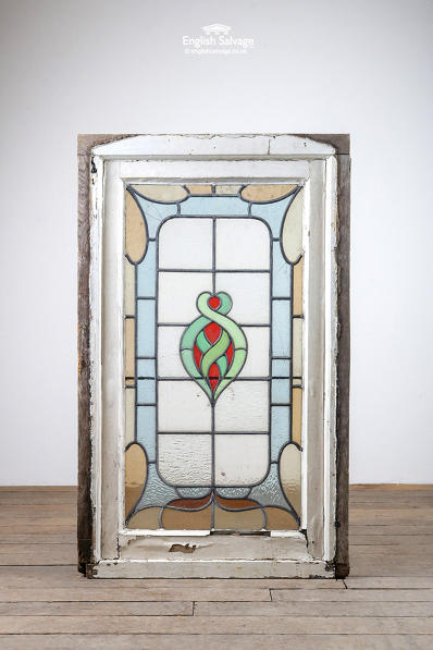 Colourful large stained leaded glass panel