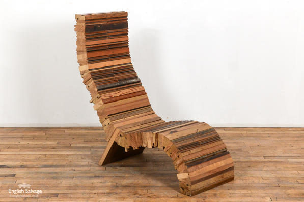 Contemporary tongue and groove lounge chair