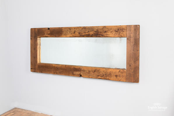 Distressed tall reclaimed pine mirror
