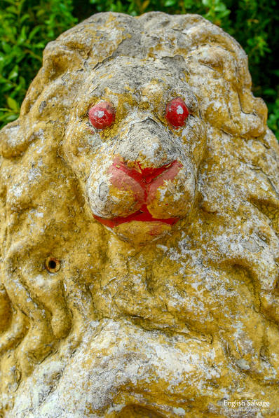 Early 1900s reconstituted stone lion plaque