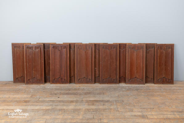 Early 20thC pitch pine linenfold panels