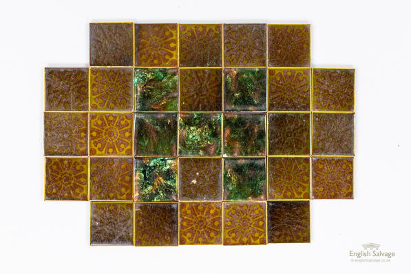 Edwardian set of small glazed wall tiles