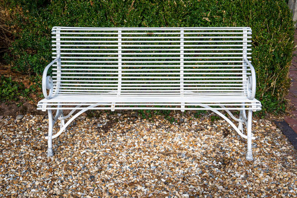 Elegant Arras style iron garden bench