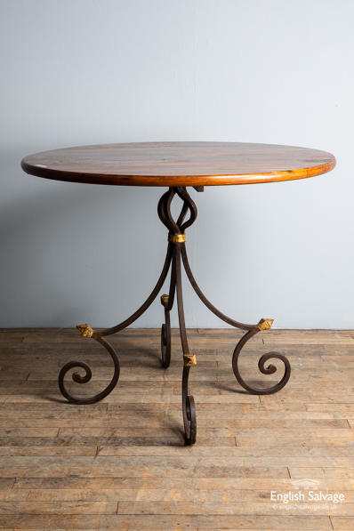 Elegant bistro table with wooden top