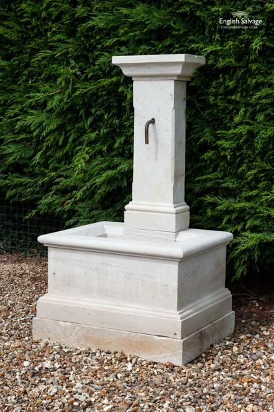 Elegant French-style sandstone wall fountain