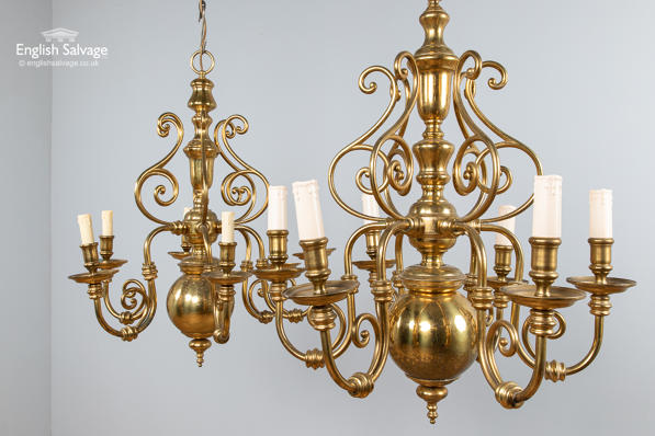 Flemish pair of 20thC chandeliers