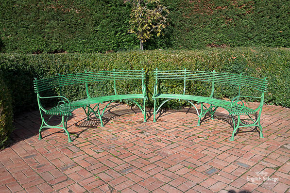 French Arras style curved garden benches
