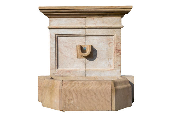 French style stone wall fountain