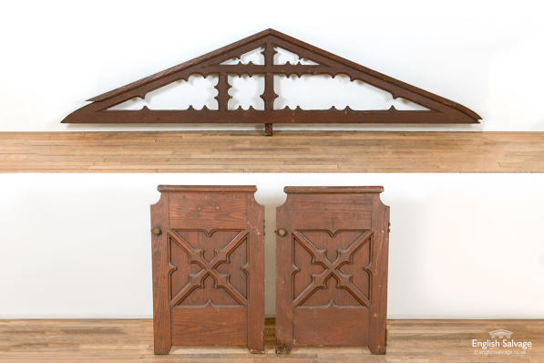 Gothic oak sections from church confessional