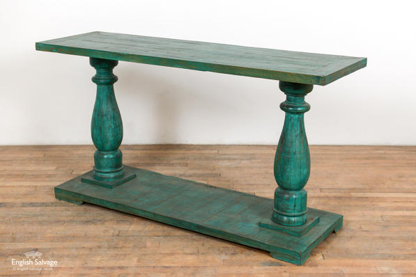 Green baluster console table