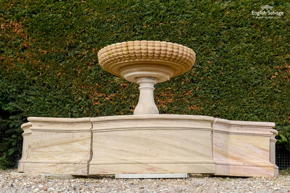 Hand-carved sandstone fountain and surround