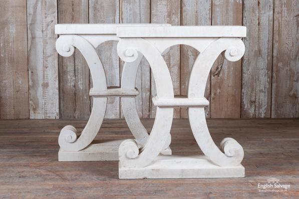 Hand carved sandstone table legs