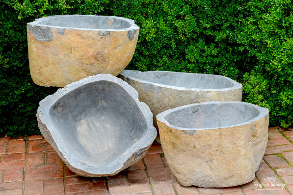 Handcrafted Riverstone freeform pond bowls